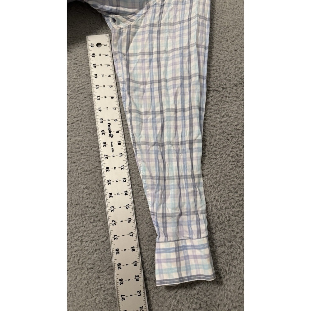 Peter Millar Collection Flex Finish Plaid Long Sleeve Cotton Shirt Size XL - Picture 6 of 7